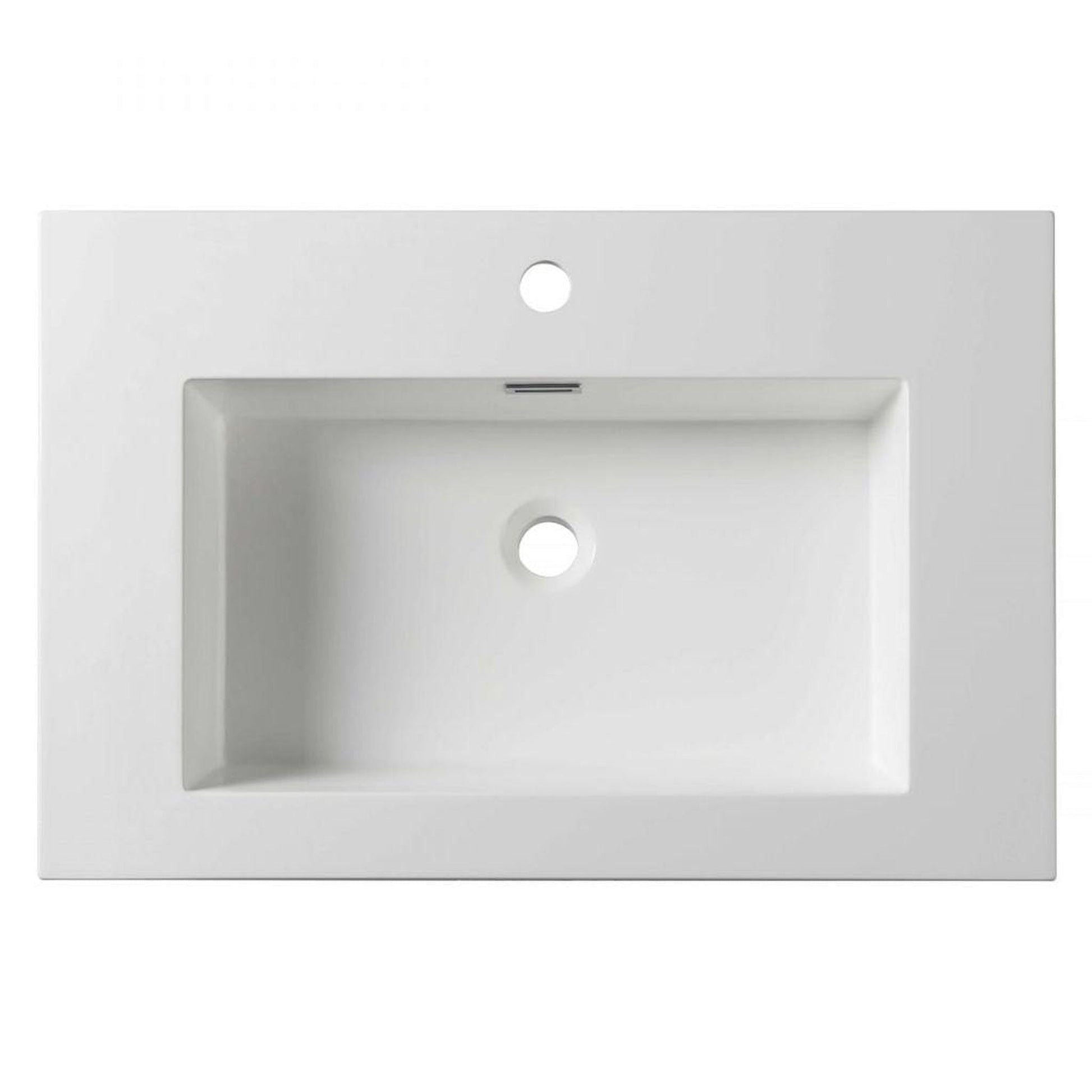 Blossom 24" x 18" White Rectangular Acrylic Vanity Top With Integrated Single Sink And Overflow