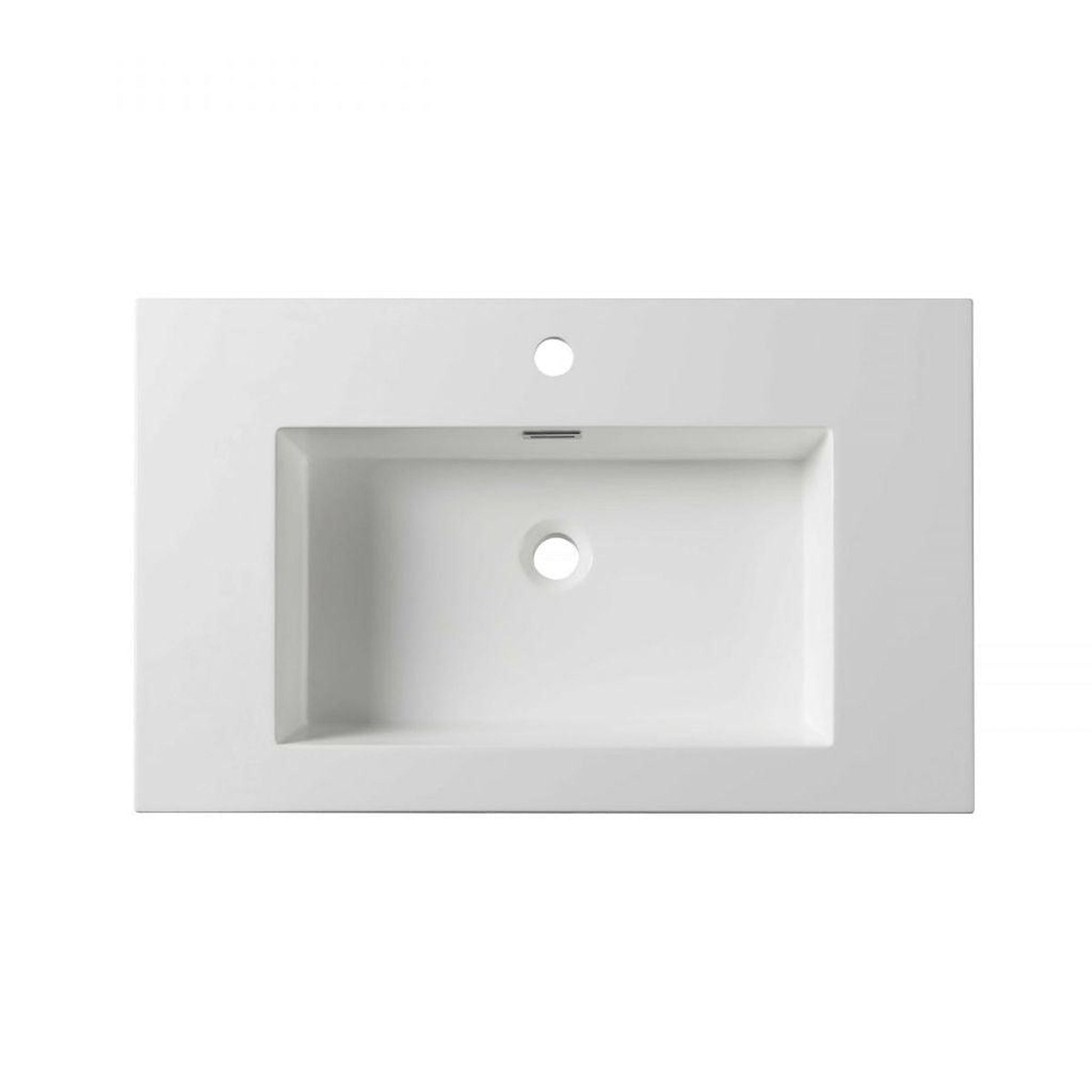 Blossom 30" x 18" White Rectangular Acrylic Vanity Top With Integrated Single Sink And Overflow