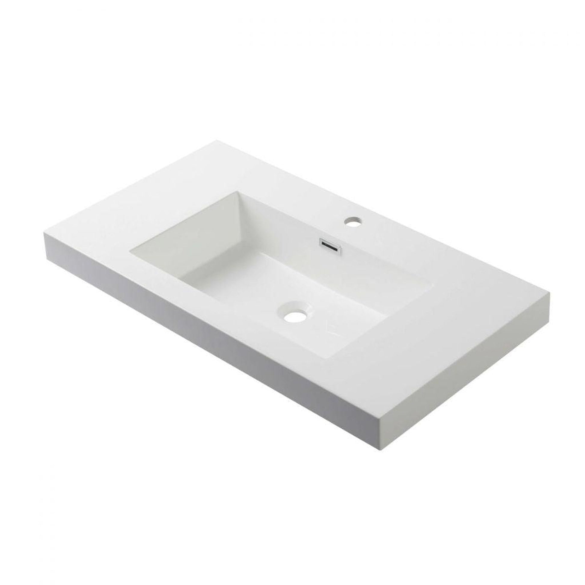 Blossom 30" x 18" White Rectangular Acrylic Vanity Top With Integrated Single Sink And Overflow