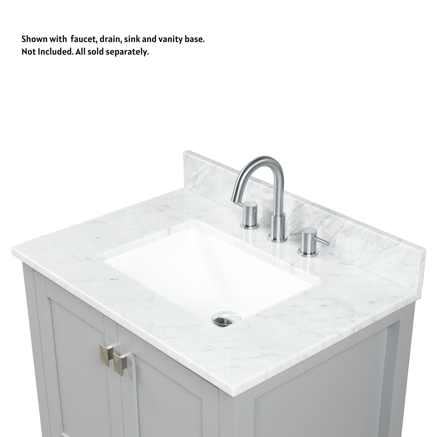 Blossom 30" x 22" Widespread Carrara Marble Vanity Top With Backsplash