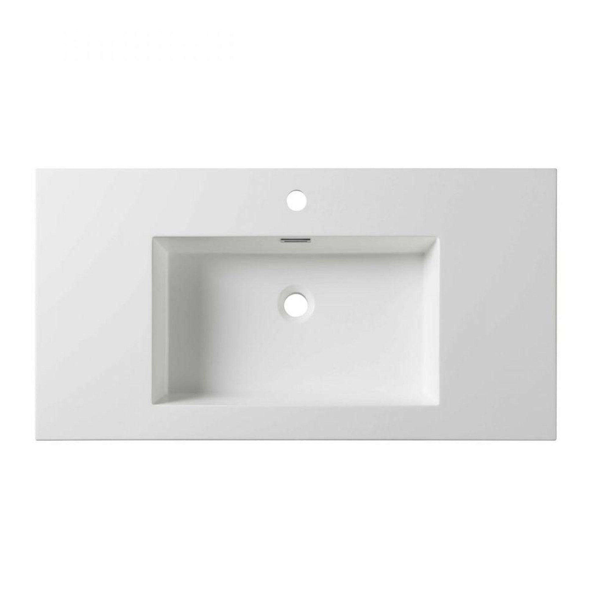 Blossom 36" x 18" White Rectangular Acrylic Vanity Top With Integrated Single Sink And Overflow