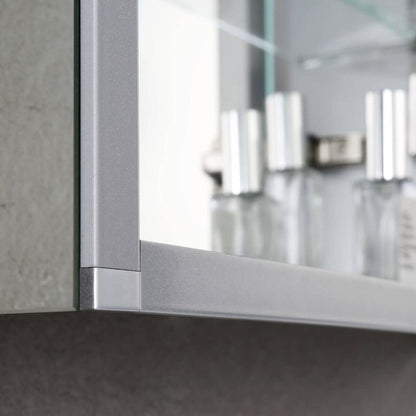 Blossom Asta 24" x 32" Recessed or Surface Mount Left-Hinged Door LED Mirror Medicine Cabinet With 3 Adjustable Glass Shelves, Built-In Defogger, Dimmer, USB & Electrical Outlet