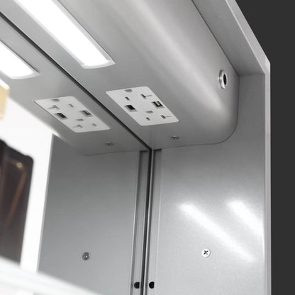 Blossom Asta 24" x 32" Recessed or Surface Mount Left-Hinged Door LED Mirror Medicine Cabinet With 3 Adjustable Glass Shelves, Built-In Defogger, Dimmer, USB & Electrical Outlet