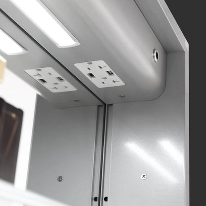 Blossom Asta 48" x 32" Recessed or Surface Mount 2-Door LED Mirror Medicine Cabinet With 3 Adjustable Glass Shelves, Built-In Defogger, Dimmer, USB & Electrical Outlet