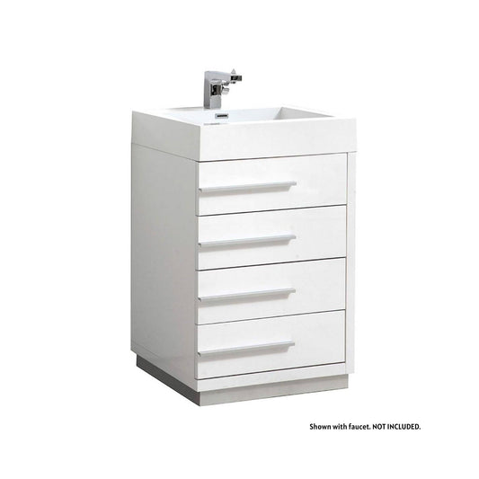 Blossom Barcelona 24" 4-Drawer White Freestanding Vanity Base