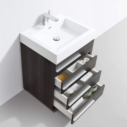 Blossom Barcelona 24" x 19" White Rectangular Acrylic Vanity Top With Integrated Sink and Overflow