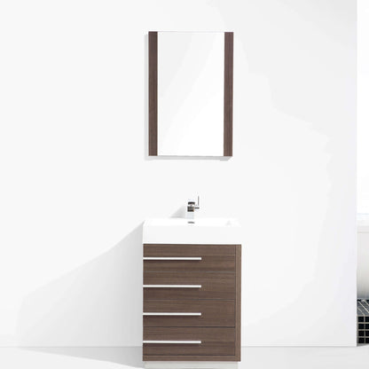 Blossom Barcelona 30" 4-Drawer Gray Oak Freestanding Vanity Set With Acrylic Drop-In Single Sink