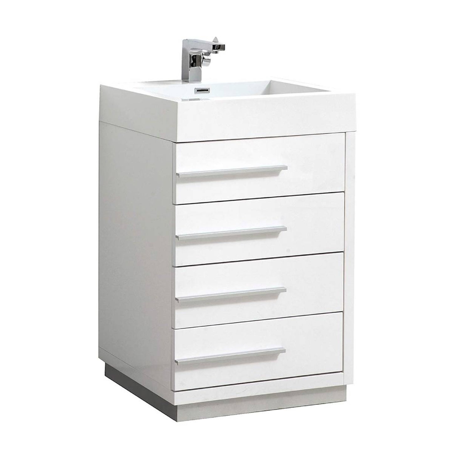 Blossom Barcelona 30" 4-Drawer White Freestanding Vanity Set With Acrylic Drop-In Single Sink