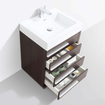 Blossom Barcelona 30" x 19" White Rectangular Acrylic Vanity Top With Integrated Single Sink And Overflow