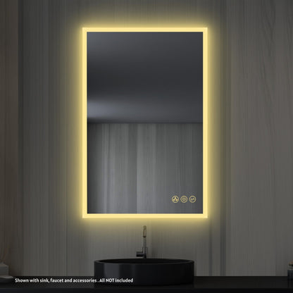 Blossom Beta 24" x 36" Wall-Mounted Rectangle LED Mirror With Frosted Sides