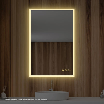 Blossom Beta 24" x 36" Wall-Mounted Rectangle LED Mirror With Frosted Sides