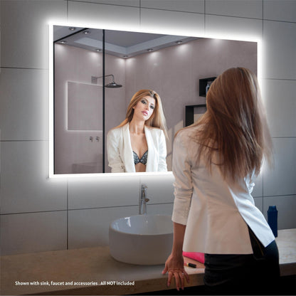 Blossom Beta 48" x 36" Wall-Mounted Rectangle LED Mirror With Frosted Sides