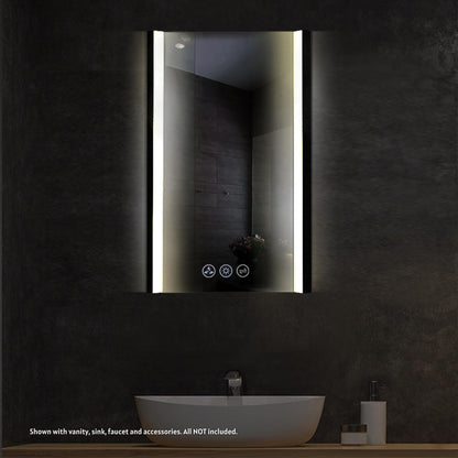 Blossom Binary 20" x 32" Matte Black Wall-Mounted Rectangle LED Mirror