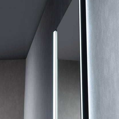 Blossom Binary 20" x 32" Matte Black Wall-Mounted Rectangle LED Mirror