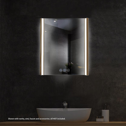 Blossom Binary 24" x 32" Brushed Gold Wall-Mounted Rectangle LED Mirror