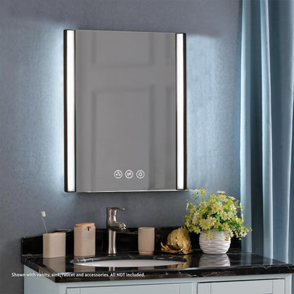 Blossom Binary 24" x 32" Matte Black Wall-Mounted Rectangle LED Mirror
