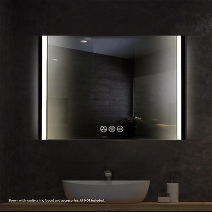 Blossom Binary 48" x 32" Matte Black Wall-Mounted Rectangle LED Mirror