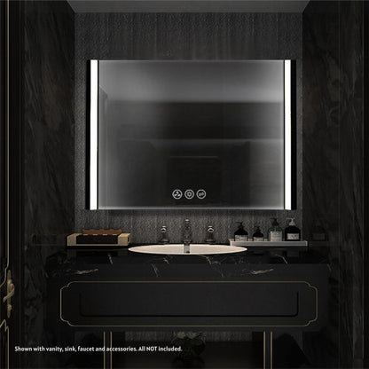 Blossom Binary 48" x 32" Matte Black Wall-Mounted Rectangle LED Mirror