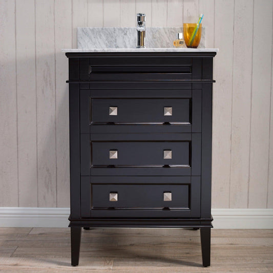 Blossom Bordeaux 24" 3-Drawer Espresso Freestanding Vanity Base