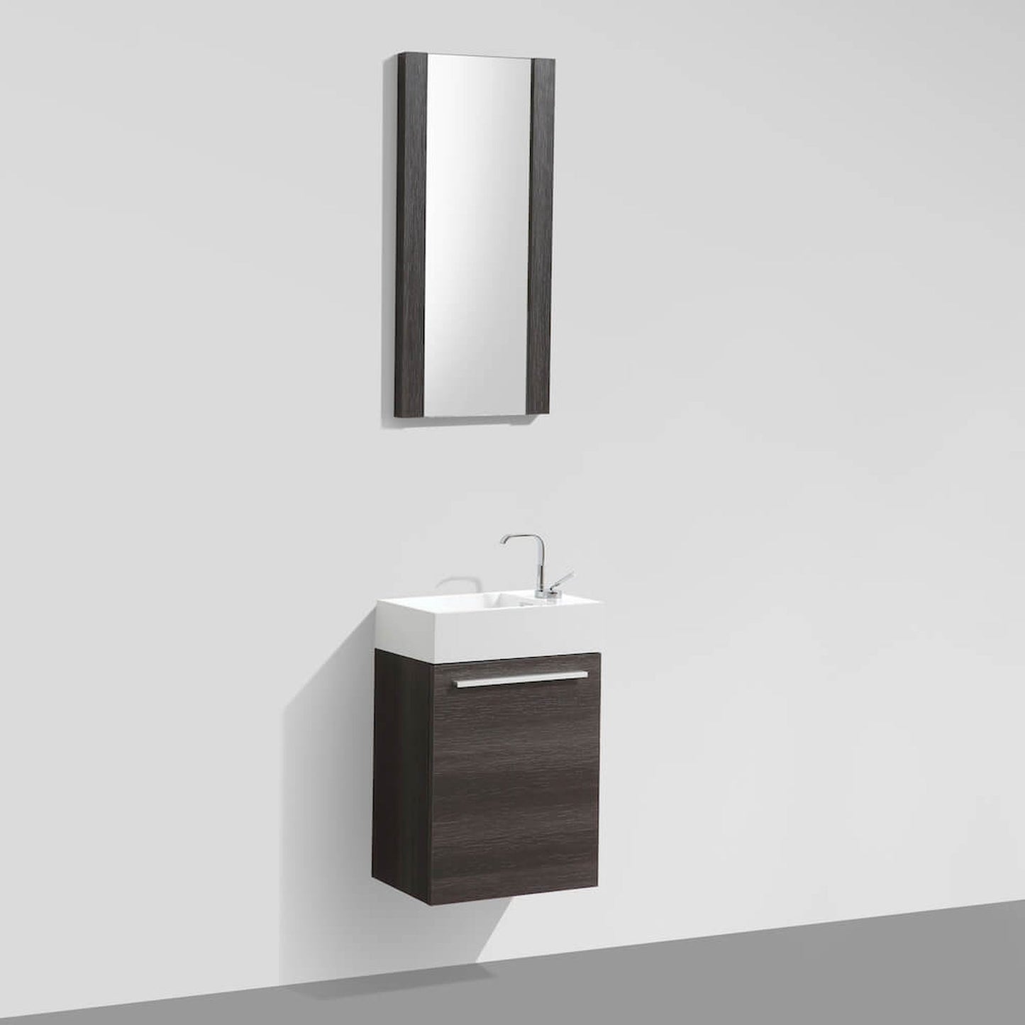 Blossom Colmar 18" 1-Door Dark Oak Wall-Mounted Vanity With Acrylic Top And Integrated Single Sink