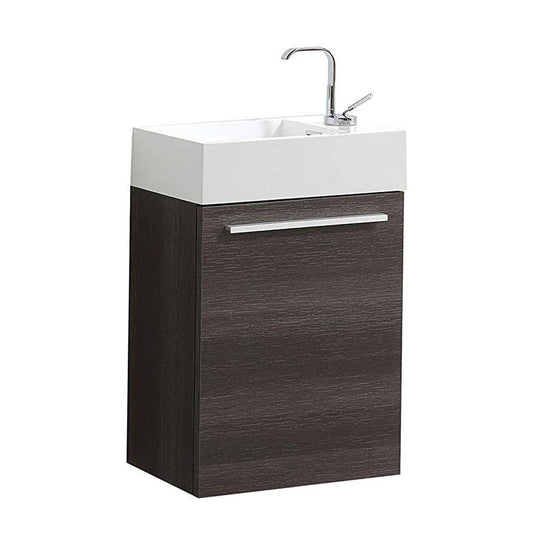 Blossom Colmar 18" 1-Door Dark Oak Wall-Mounted Vanity With Acrylic Top And Integrated Single Sink