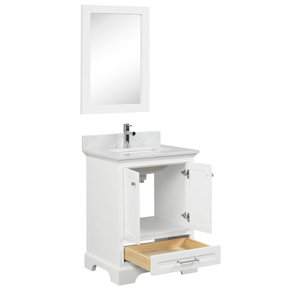 Blossom Copenhagen 24" 2-Door 1-Drawer Matte White Freestanding Solid Wood Single Vanity Base