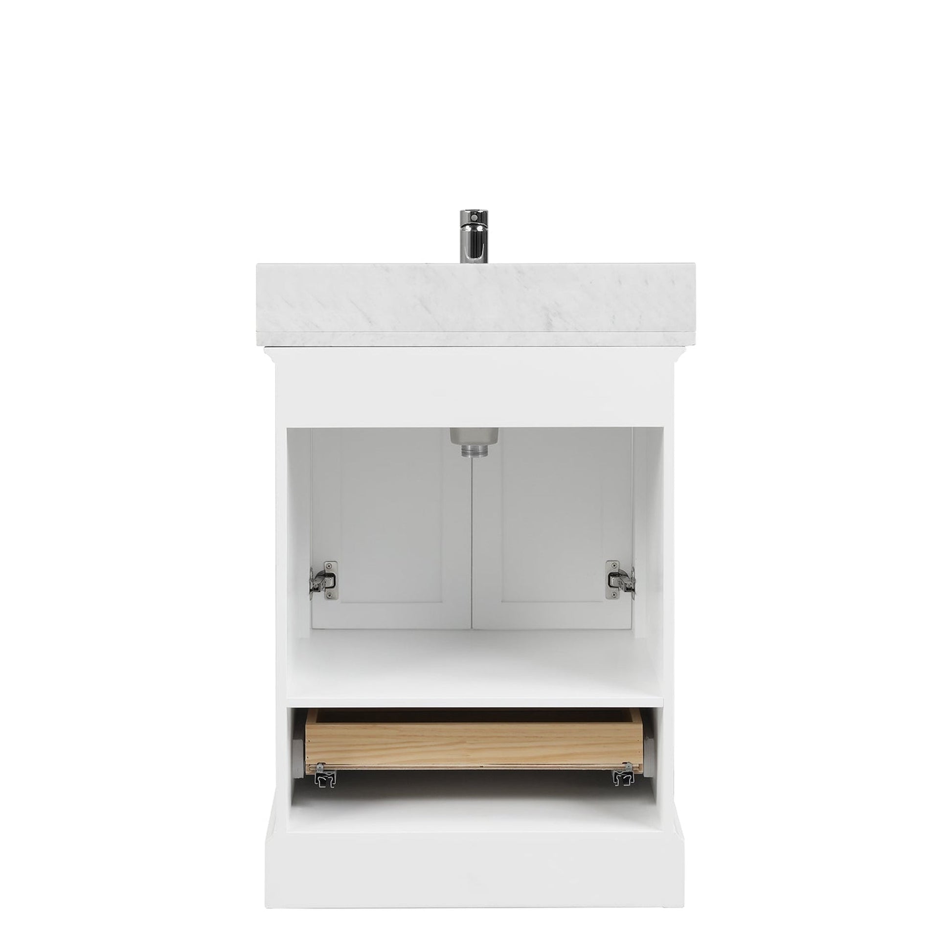 Blossom Copenhagen 24" 2-Door 1-Drawer Matte White Freestanding Solid Wood Single Vanity Base