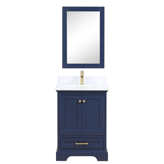 Blossom Copenhagen 24" 2-Door 1-Drawer Navy Blue Freestanding Solid Wood Single Vanity Base