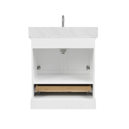 Blossom Copenhagen 30" 2-Door 1-Drawer Matte White Freestanding Solid Wood Single Vanity Base