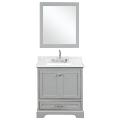 Blossom Copenhagen 30" 2-Door 1-Drawer Metal Gray Freestanding Solid Wood Single Vanity Base