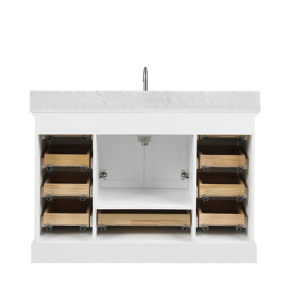 Blossom Copenhagen 48" 2-Door 9-Drawer Matte White Freestanding Solid Wood Double Vanity Base