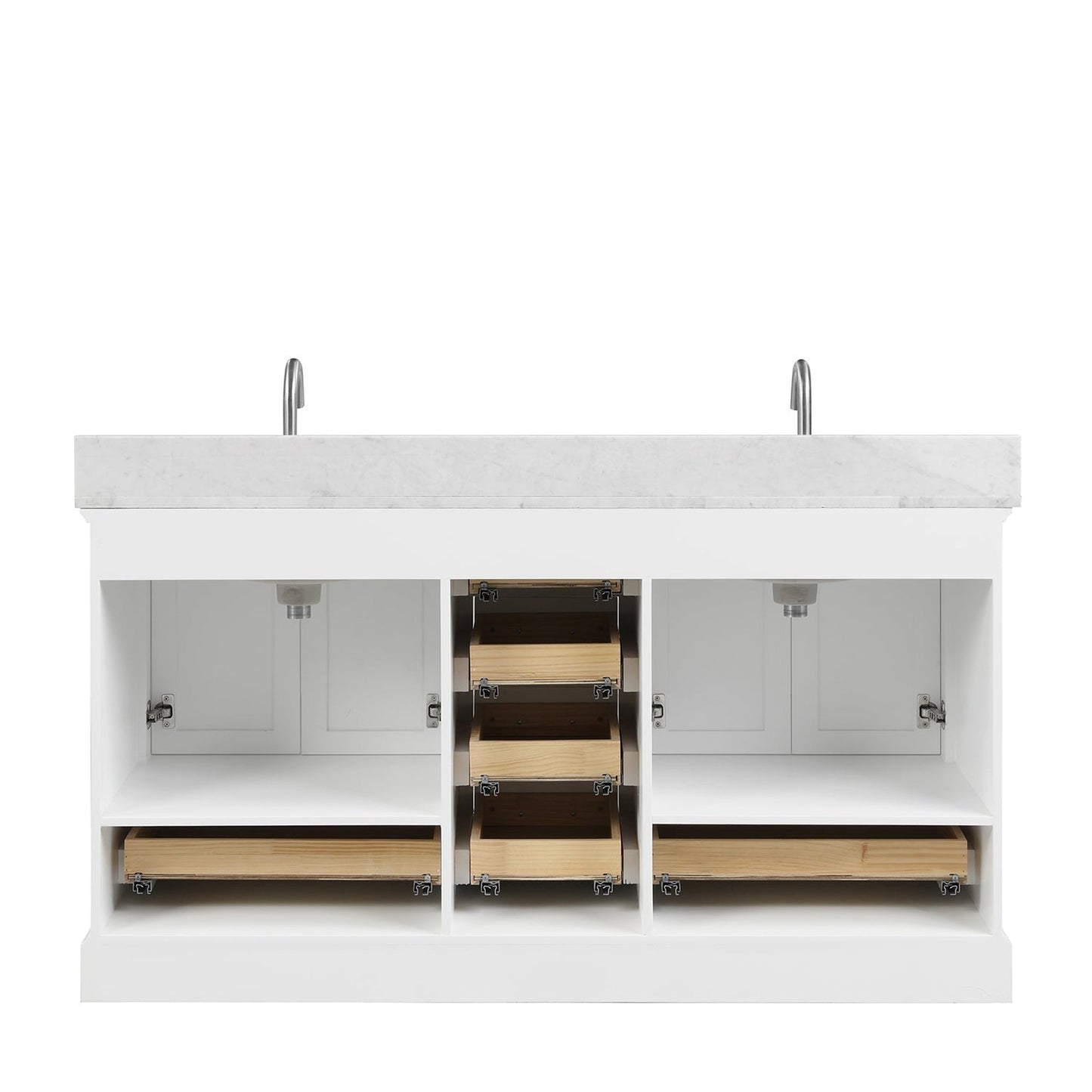 Blossom Copenhagen 60" 4-Door 6-Drawer Matte White Freestanding Solid Wood Double Vanity Base