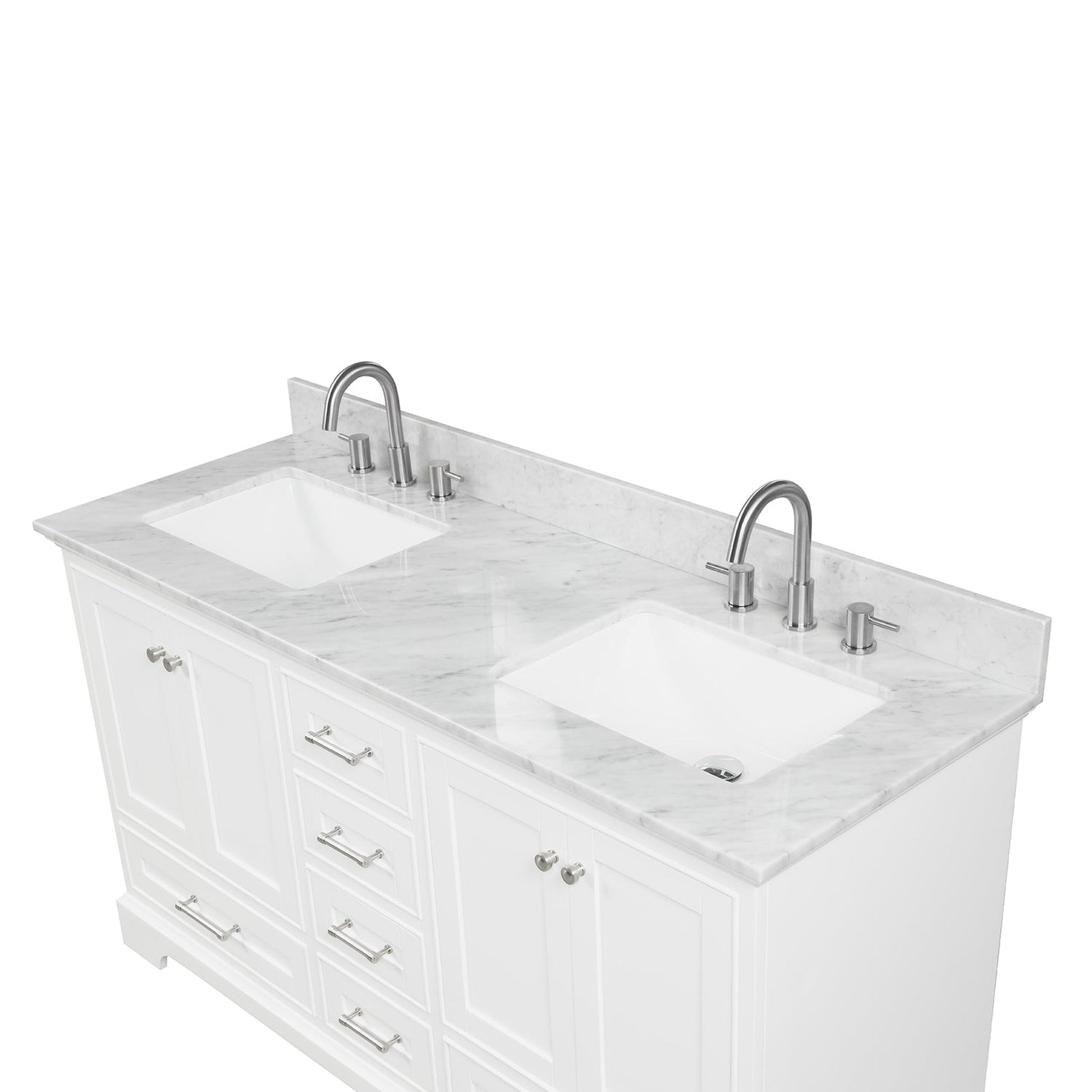 Blossom Copenhagen 60" 4-Door 6-Drawer Matte White Freestanding Solid Wood Double Vanity Base