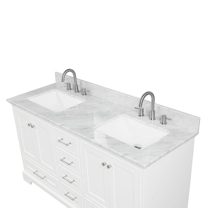 Blossom Copenhagen 60" 4-Door 6-Drawer Matte White Freestanding Solid Wood Double Vanity Base