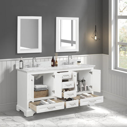 Blossom Copenhagen 60" 4-Door 6-Drawer Matte White Freestanding Solid Wood Double Vanity Base