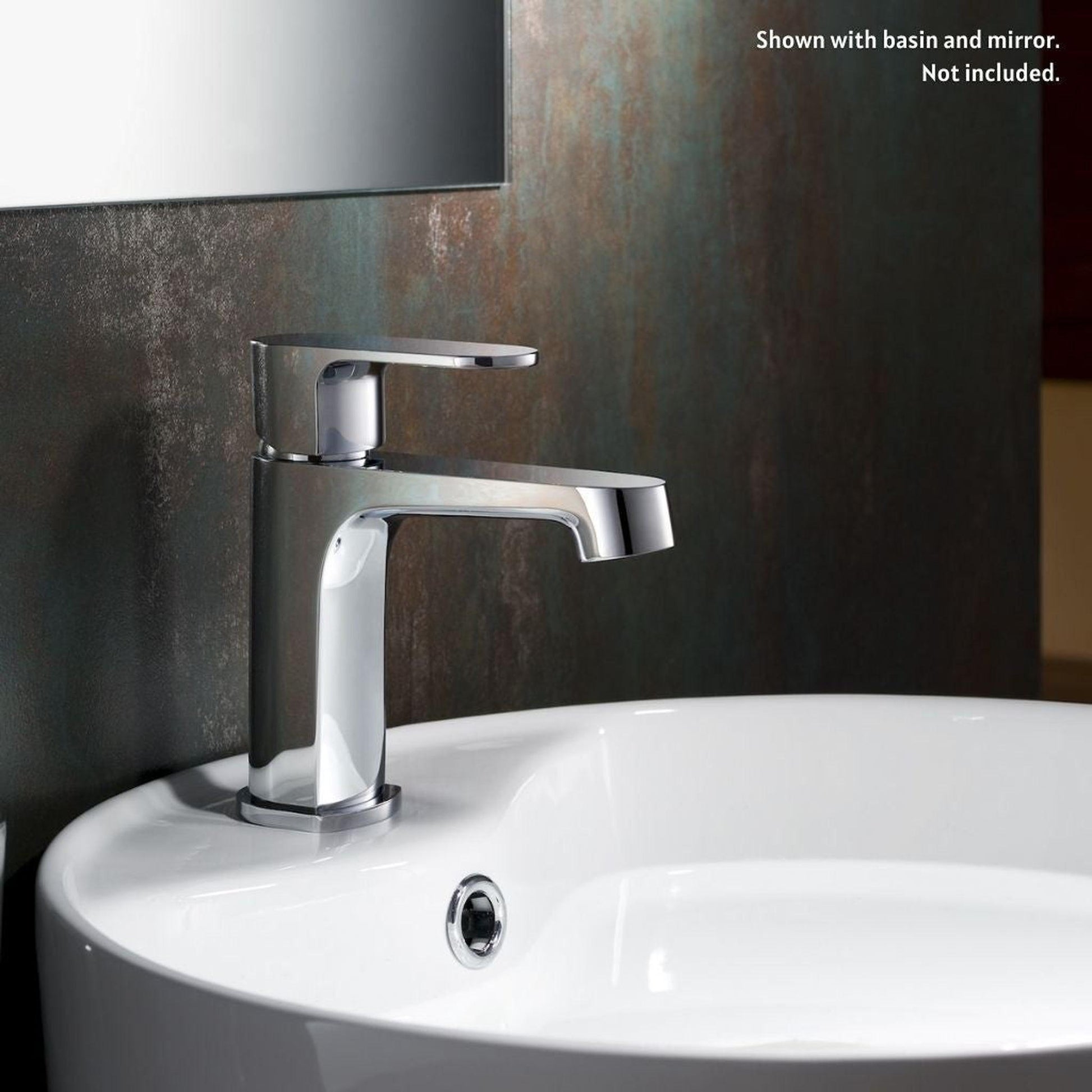 Blossom Diamond Series Sancy 5" x 6" Chrome Lever Handle Bathroom Sink Single Hole Faucet