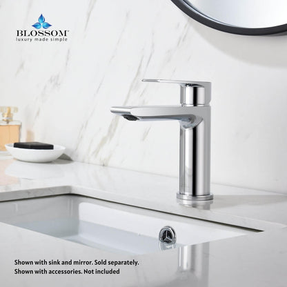 Blossom F01 102 5" x 6" Chrome Lever Handle Bathroom Sink Single Hole Faucet