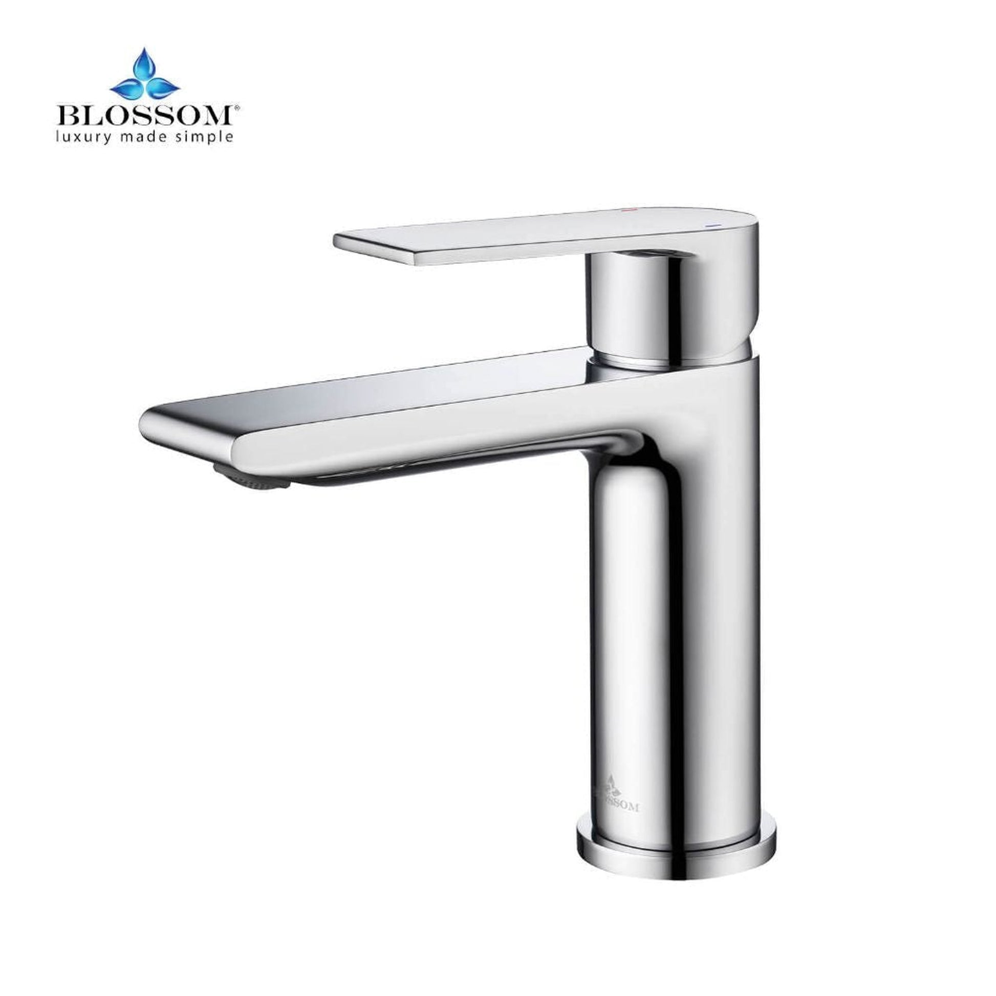 Blossom F01 102 5" x 6" Chrome Lever Handle Bathroom Sink Single Hole Faucet