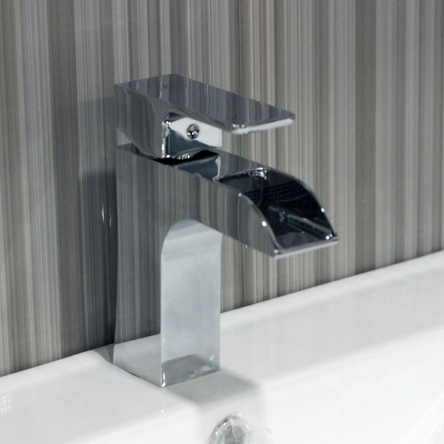 Blossom F01 103 5" x 7" Chrome Lever Handle Bathroom Sink Single Hole Faucet