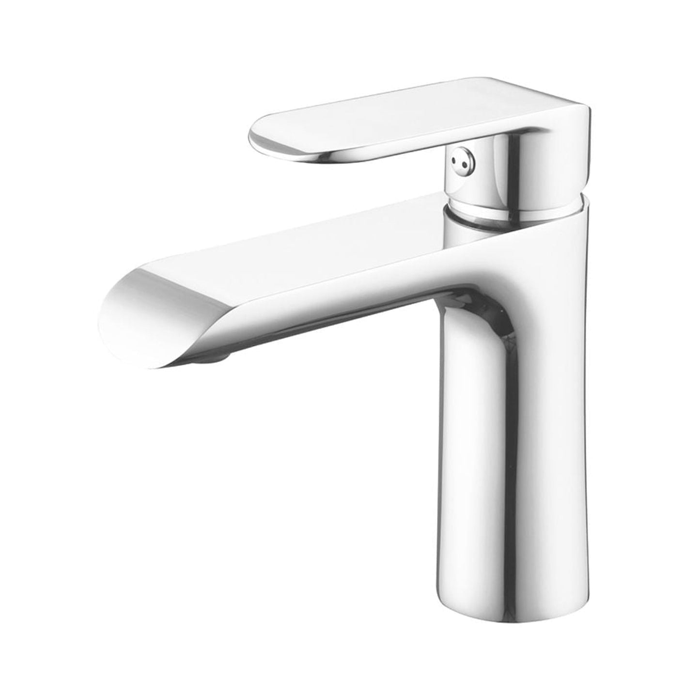Blossom F01 111 5" x 6" Chrome / White Lever Handle Bathroom Sink Single Hole Faucet