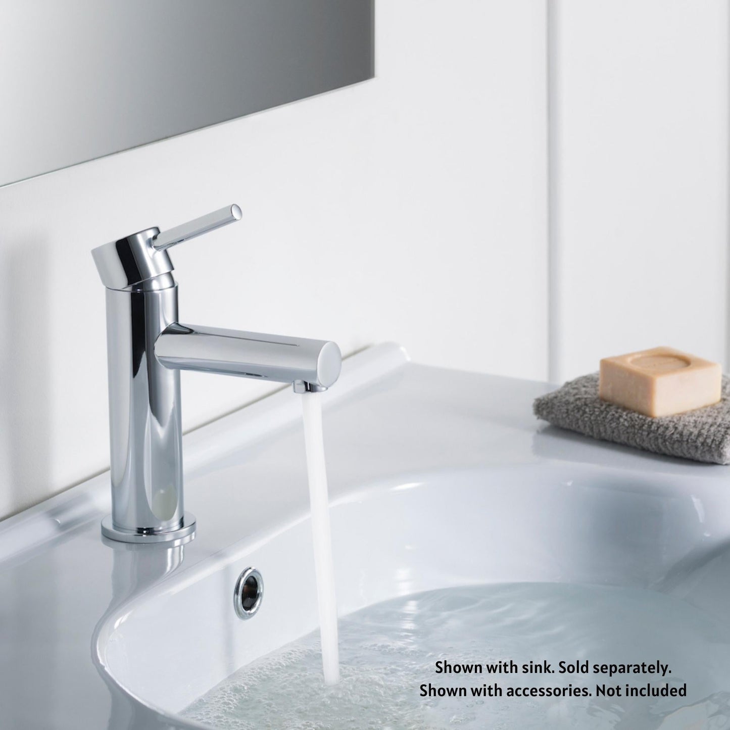 Blossom F01 116 4" x 7" Chrome Lever Handle Bathroom Sink Single Hole Faucet