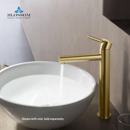 Blossom F01 117 7" x 12" Brushed Gold Lever Handle Bathroom Sink Single Hole Faucet