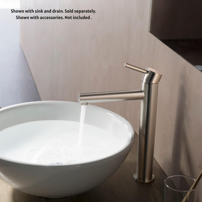 Blossom F01 117 7" x 12" Brushed Nickel Lever Handle Bathroom Sink Single Hole Faucet