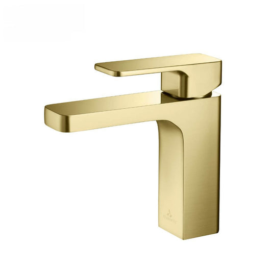 Blossom F01 118 5" x 6" Brushed Gold Lever Handle Bathroom Sink Single Hole Faucet