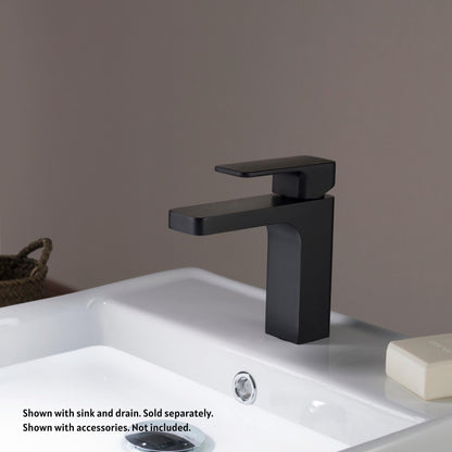 Blossom F01 118 5" x 6" Matte Black Lever Handle Bathroom Sink Single Hole Faucet