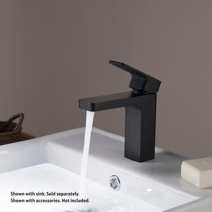 Blossom F01 118 5" x 6" Matte Black Lever Handle Bathroom Sink Single Hole Faucet