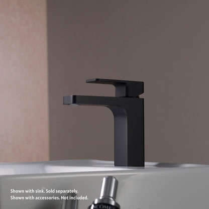 Blossom F01 118 5" x 6" Matte Black Lever Handle Bathroom Sink Single Hole Faucet