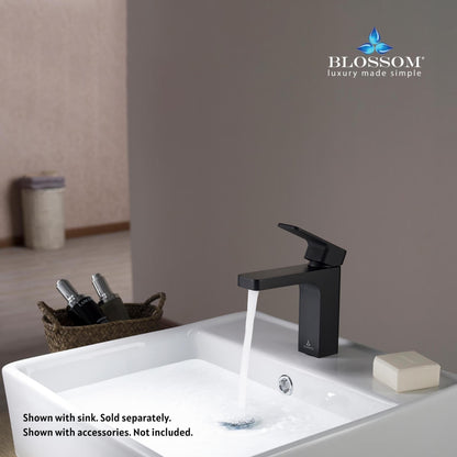 Blossom F01 118 5" x 6" Matte Black Lever Handle Bathroom Sink Single Hole Faucet