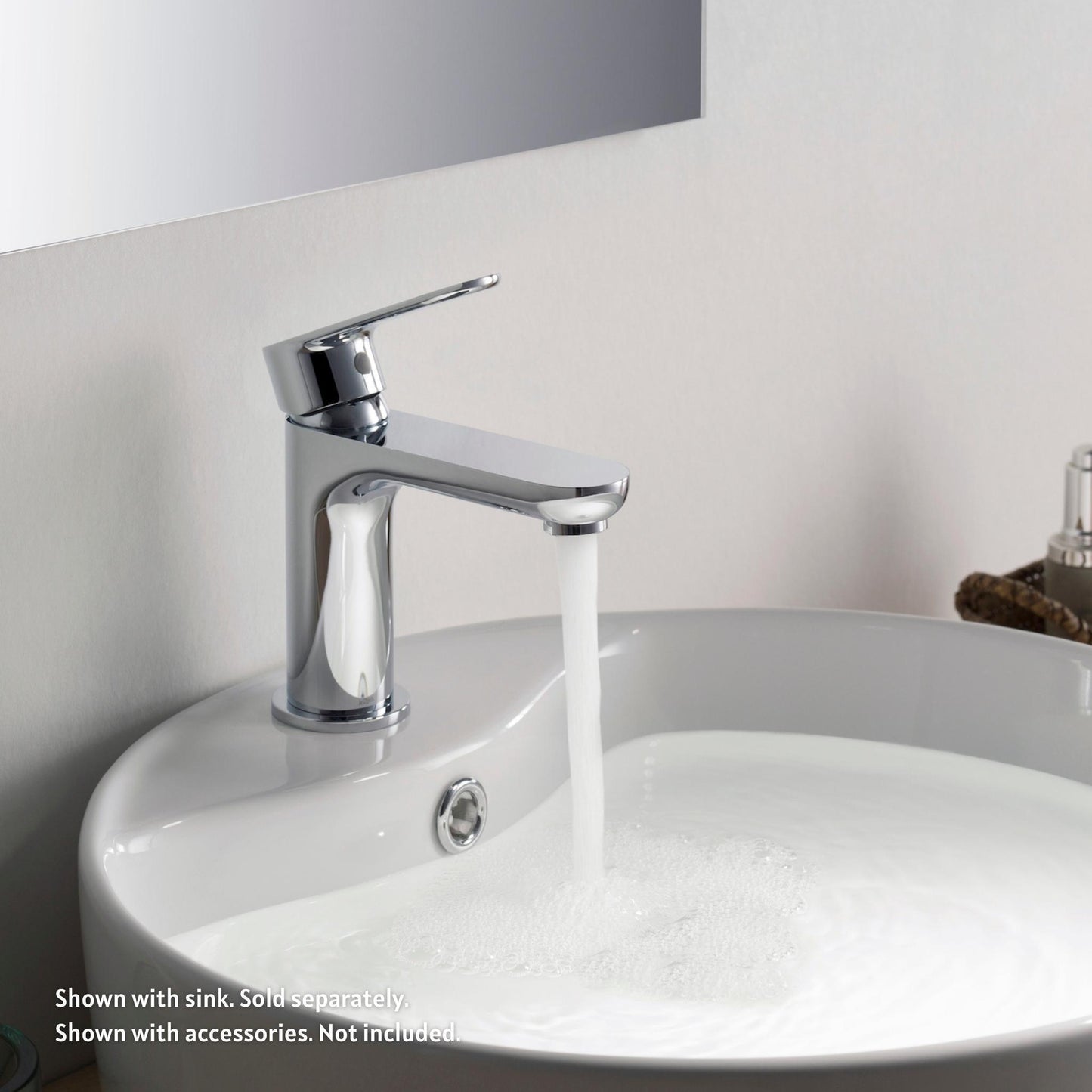 Blossom F01 119 4" x 6" Chrome Lever Handle Bathroom Sink Single Hole Faucet