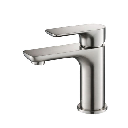 Blossom F01 120 4" x 6" Brushed Nickel Lever Handle Bathroom Sink Single Hole Faucet